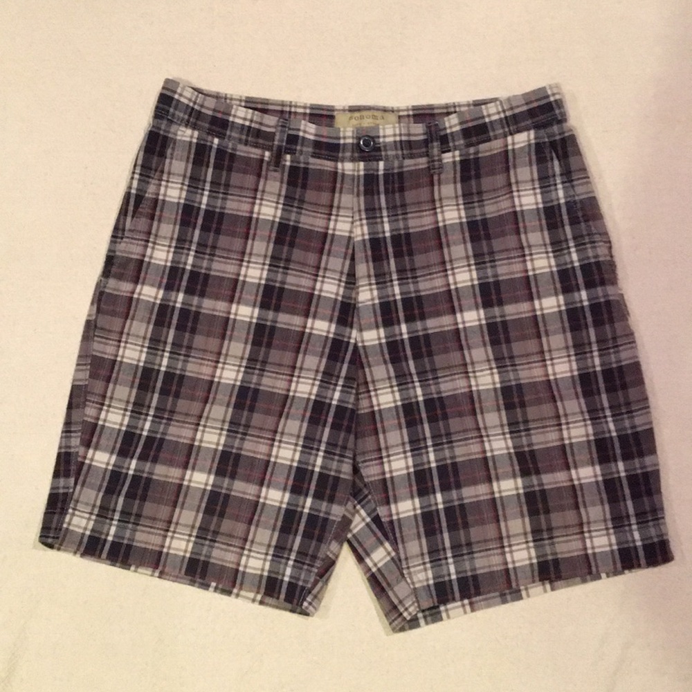 Sonoma Men’s Madras Plaid Shorts 32